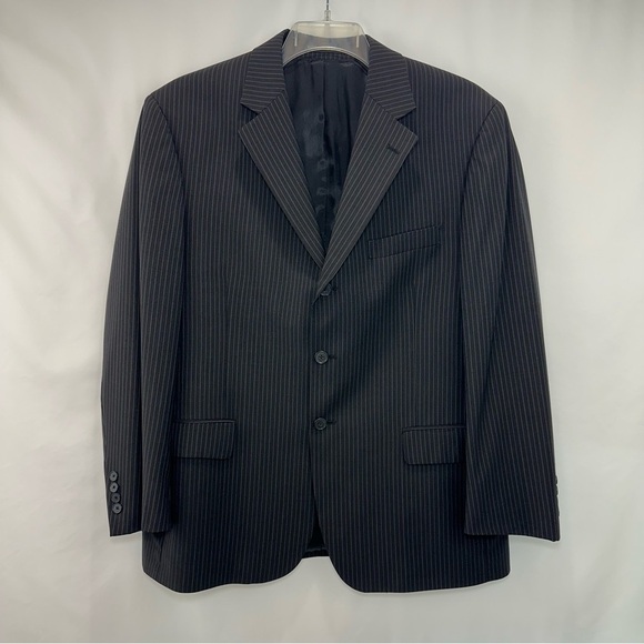 Andrew Fezza Other - Andrew Fezza Worsted Wool Tonal Charcoal Gray Pinstripe Two-Piece Suit Mens 43S